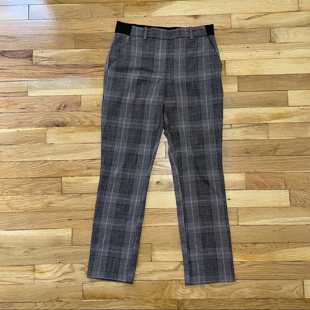 H&M Plaid Grey Black Pants Size 4